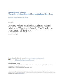 A Call for a Federal Minimum Wage that is Actually &ldquo;Fair&rdquo;