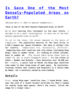 Is Gaza One of the Most Densely-Populated Areas on