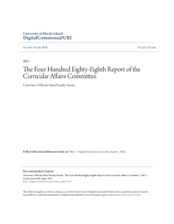 The Four Hundred Eighty-Eighth Report of the Curricular Affairs