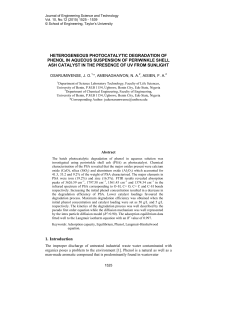 heterogeneous photocatalytic degradation of phenol in