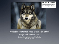 Proposed Protected Area Expansion of the Maganasipi Watershed