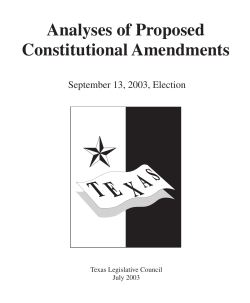 Analyses of Proposed Constitutional Amendments