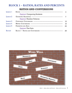 BLoCK 1 ~ rAtIos, rAtes And PerCents