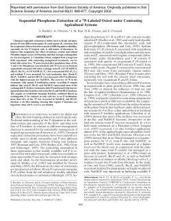 Sequential Phosphorus Extraction of a 33P