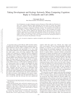 Taking Development and Ecology Seriously When Comparing