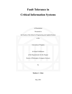 Fault Tolerance in Critical Information Systems