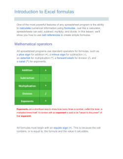 Introduction to Excel formulas