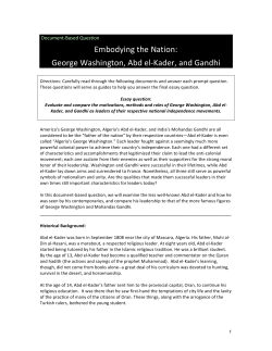 Embodying the Nation: George Washington, Abd el