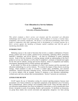 Cost Allocation in a Service Industry