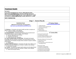 Health I Unit 1 - Lenape Regional High School District
