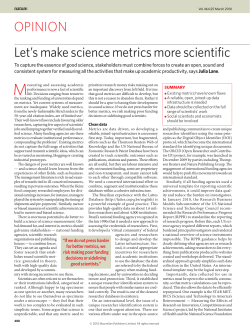 Let`s make science metrics more scientific OPINION