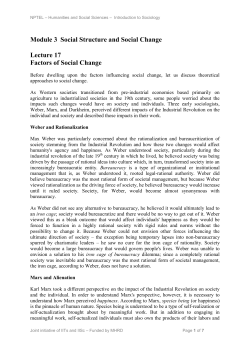 Module 3 Social Structure and Social Change Lecture 17 Factors of