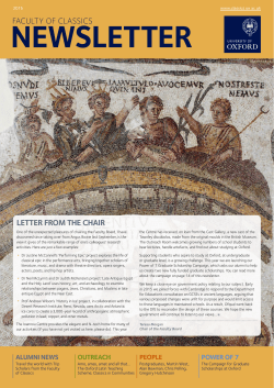 Newsletter2015  - Classics at Oxford