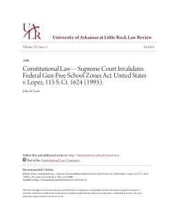 Constitutional Law&mdash;Supreme Court Invalidates Federal Gun