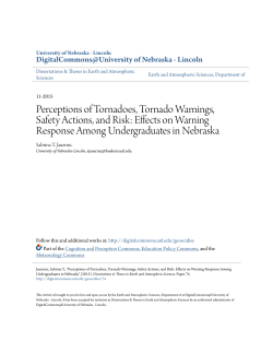 Perceptions of Tornadoes, Tornado Warnings, Safety Actions, and