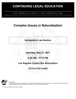Complex Issues in Naturalization