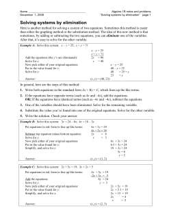 081201 Solving systems using elimination Day 1