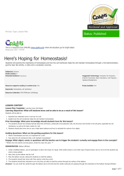 Here`s Hoping for Homeostasis!