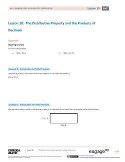 Lesson 10: The Distributive Property and the Products