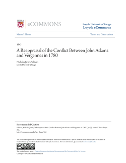 A Reappraisal of the Conflict Between John Adams and Vergennes