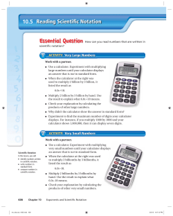 Reading Scientific Notation 10.5