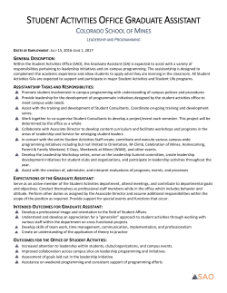 Colorado School of Mines Student Activities Office Graduate Assistant