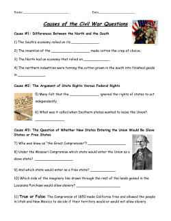 Causes of the Civil War Questions