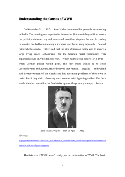 Understanding the Causes of WWII