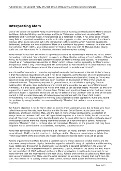Interpreting Marx - World Socialist Movement