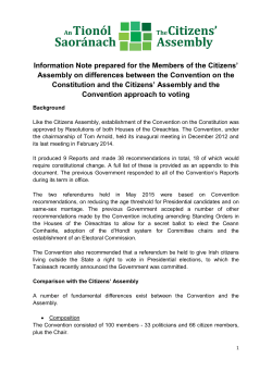 Note on voting arrangements undertaken by Convention on the