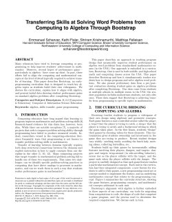 Transferring Skills at Solving Word Problems from Computing to
