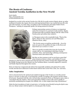 The Roots of Coolness: Ancient Yoruba Aesthetics in