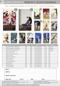 ALMA CLAssiCs &bull; TiTLes by F. sCoTT FiTzgerALd