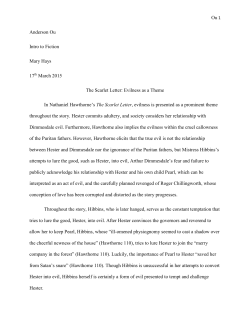 Ou 1 Anderson Ou Intro to Fiction Mary Hays 17th March 2015 The