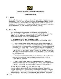 the Elemental Impurities Standards-setting Record