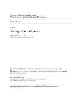 Taming Negotiated Justice - Penn Law: Legal Scholarship Repository