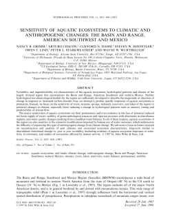 SENSITIVITY OF AQUATIC ECOSYSTEMS TO CLIMATIC AND