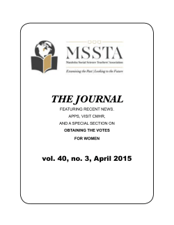April 2015 - Manitoba Social Science Teachers` Association