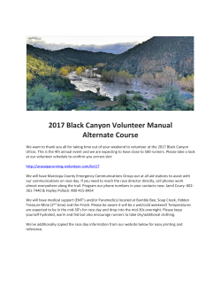 2017 Black Canyon Volunteer Manual Alternate