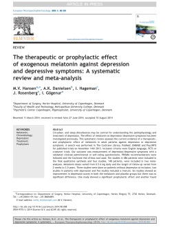 The therapeutic or prophylactic effect of exogenous melatonin