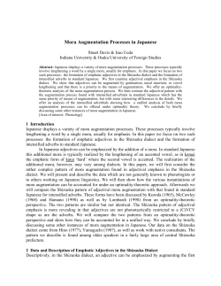 Mora Augmentation Processes in Japanese