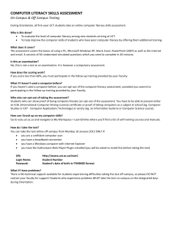 computer literacy skills assessment - Faculty of Humanities