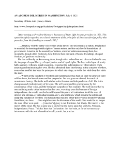 AN ADDRESS DELIVERED IN WASHINGTON, July 4, 1821