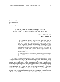 hoards of the roman period in slovenia from the 2nd century bc to