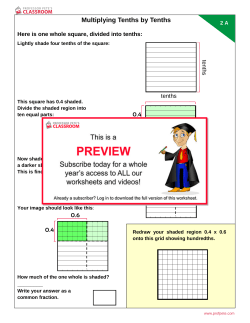 Multiplying Tenths by Tenths