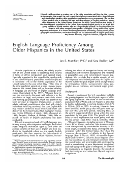 English Language Proficiency Among Older Hispanics in the United