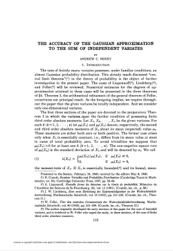 the accuracy of the gaussian approximation to the sum of