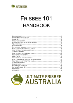 FRISBEE 101 HANDBOOK