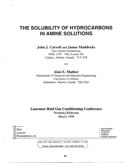 1998: the solubility of hydrocarbons in amine solutions