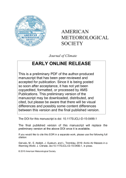 B. Tremblay (in press): Arctic Air Masses in